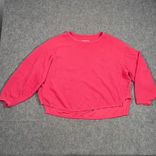 We The Free People Retro Red Long Sleeve Total Eclipse Tee Women's Size Small