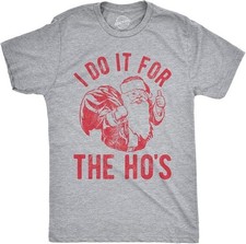 Crazy Dog T-Shirt Mens 2X "I Dot It For The Ho's" Red Santa Funny Christmas NEW
