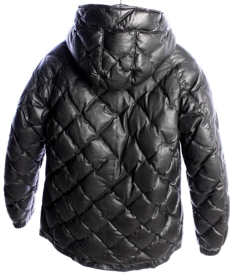 Backlash Kangaroo Leather Down Jacket S Black Mou… - image 5
