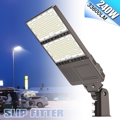 LED Outdoor IP65 Street Shoebox Light 240W 33600lm Parking Lot Pole Lamp KUKUPPO