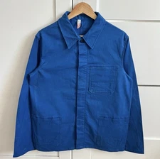 80s Vintage German Blue Faded Cotton Works   Sanfor Le Laboureur Style Jacket