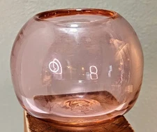 Blenko Glass Round Globe Vase Bowl~Don Shepherd~Signed 2009~Pink Ice? Lmt Ed.~4"