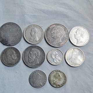 Münzset Deutschland/Preußen & Deutsches Reich Silber 1818–1913 Wappen/Porträt