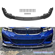 GT Style Carbon Fiber Front Bumper Lip For 2019-22 BMW G20 M340i 330i M Sport