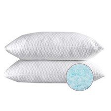 2 Pillows, Shredded Memory Foam Bed Pillows for Sleeping, with Washable Remov...