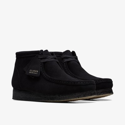 Clarks Originals Wallabee Boots Black Suede Mens Multiple Sizes