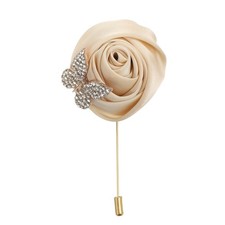 Rose Lapel Pin for Men Suit Brooch Champagne Gray