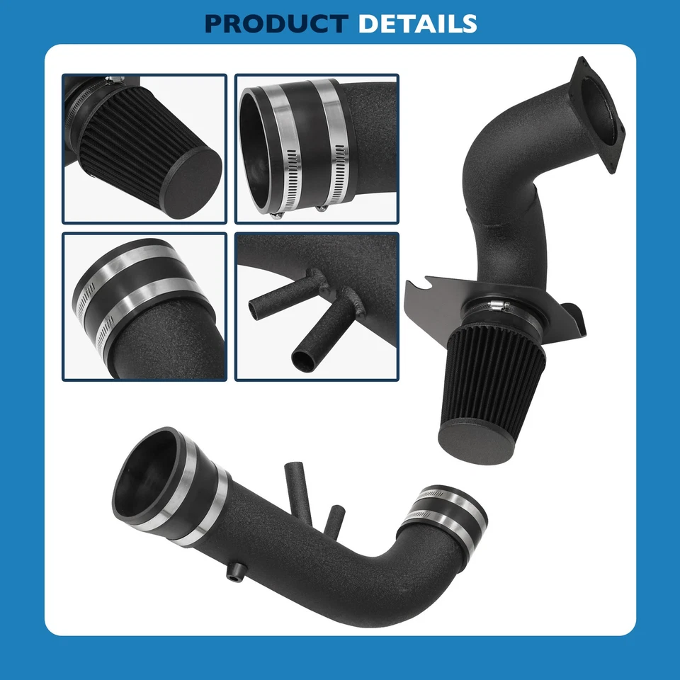 For 96-04 Ford Mustang 4.6L V8 Black Pipe Cold Air Intake CAI Piping System Kit - Image 4 of 4