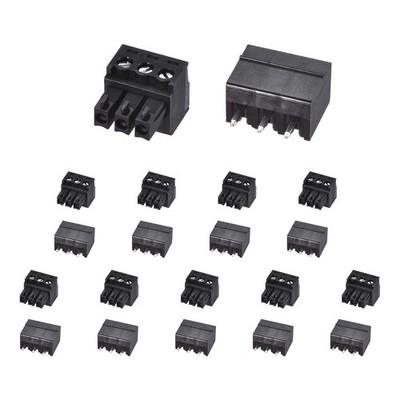 10Sets 3 Pin 3.81mm Pitch PCB Mount Pluggable Terminal Block Connector, Black
