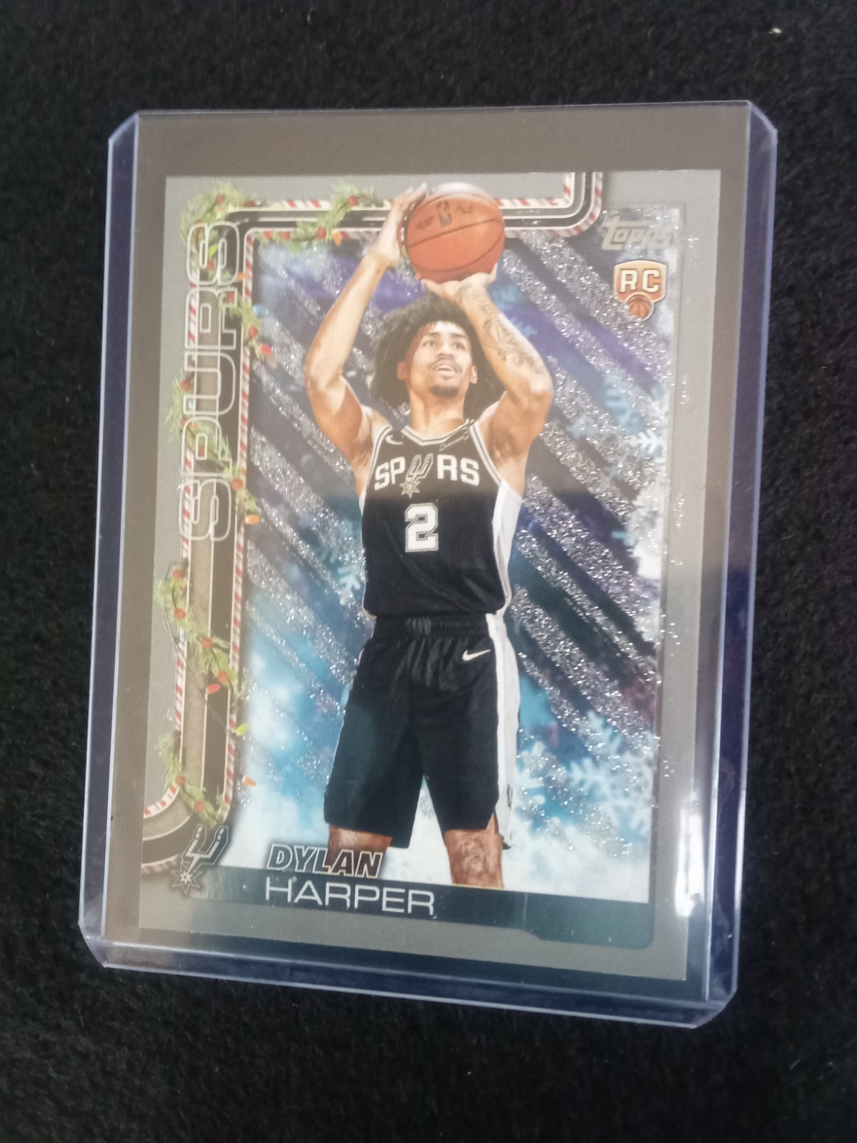 2025-26 Topps Holiday - Dylan Harper #H162 Holiday Silver Glitter (RC)