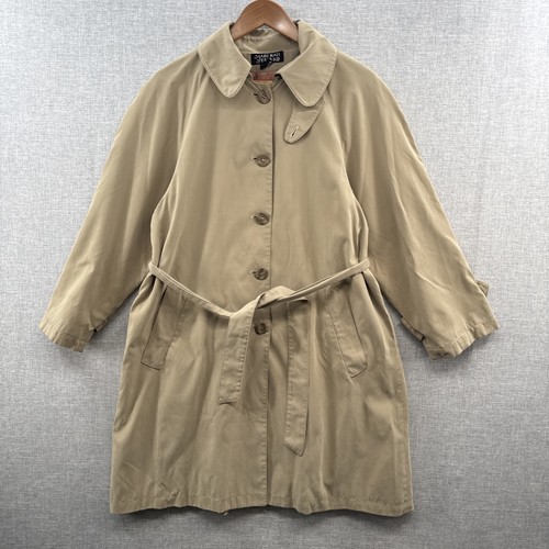 VTG Searle Blatt Studio Overcoat Jacket Womens 8 Beige Belted Knee Length USA*