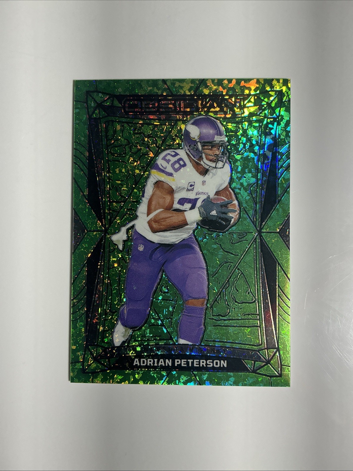 Adrian Peterson 2024 Panini Obsidian International #131 Jade 2/6 SSP Vikings NFL