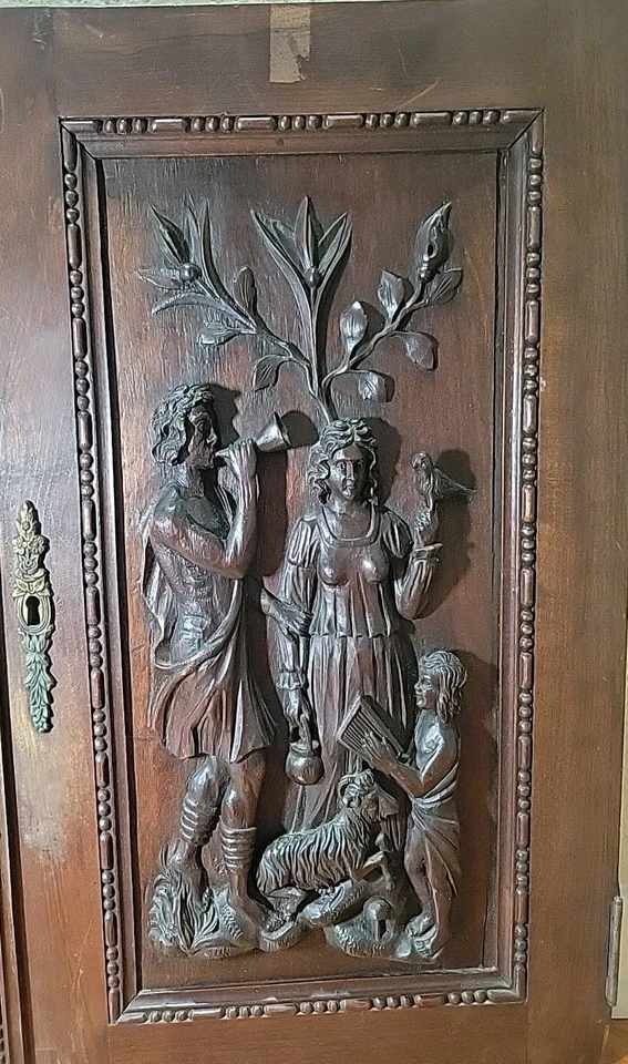 PAIR Stunning French Renaissance, Relief Carved Doors~ 1800's  - Image 3 of 4