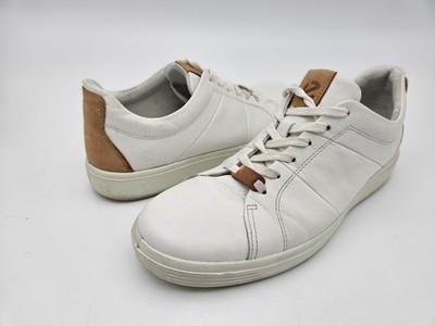 Ecco Men's Street Lite Retro Sneaker Sz  9 - 9.5 White Leather Lace Up Low Top