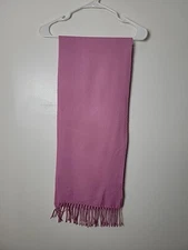 Cejon Pink Knit W/ Fringe Accent Rectangle Scarf
