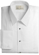  Used Neil Allyn Slim Fit Laydown Collar Tuxedo Shirt in a Polycotton Blend wit