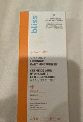 Bliss Glow Rush Vitamin C Luminous Facial Daily Moisturizer 1.5 fl oz / 45mL NEW