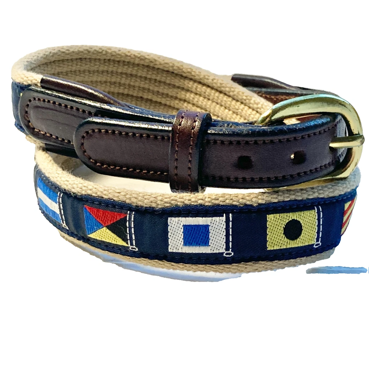 Tory Burch Blue White Checked Fabric/Leather Reversible Belt Sz S Preppy Coastal Tory Burch Women main image 4