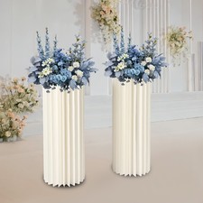 2pcs Faltbare Karton Centerpiece Zylinder Hochzeit Säulen Vasen Blumen Ständer