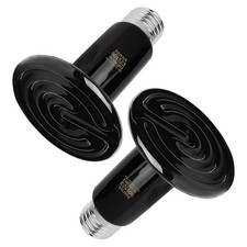 2 Pack 75W Black Ceramic Heat Emitter, Reptile Infrared Heat Lamp Bulb, No Li...