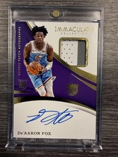 2017-18 Panini Immaculate Collection De'Aaron Fox RPA #1/1 24 Black Box