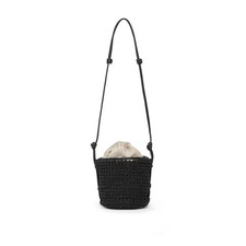 Dolce Vita Shelby Woven Bucket Bag, Black