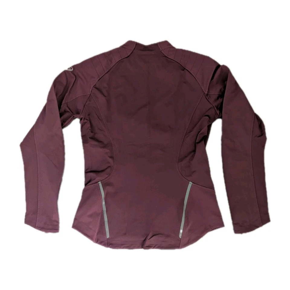 Womens Asics Running Full Zip Running Jacket, Burgundy, Size Large  - Image 2 of 2