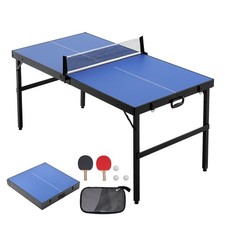 Uimoso Mid-Size Ping Pong Table Foldable Table Tennis Game Table Indoor with Net