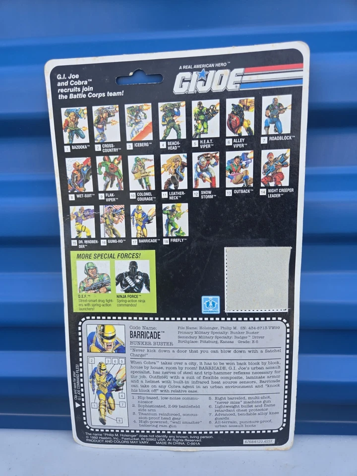 GI Joe Vintage 1992 Barricade v2 Red Battle Corps 1991 nuevo en paquete Foto 2 de 4