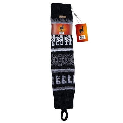 HANDMADE ANDEAN ALPACA BLACK LEG WARMER