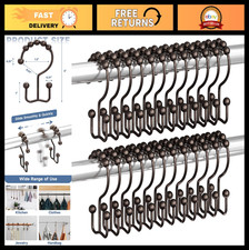 Rust Resistant Double Glide Shower Curtain Hooks Rings - Set of 24, Bronze Finis