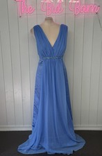 David’s Bridal Bridesmaid Prom Formal Dress Size 20 Light Blue Beaded Draped 