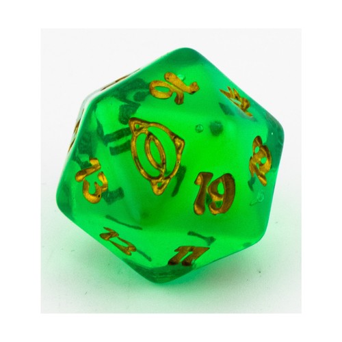 WotC MTG Spindown d20 Life Counters Lord of the Rings - Green w/Gold NM