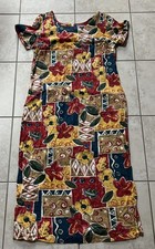 Vintage Young Hawaii Hawaiian Dress Large Floral Colorful Muumuu Made In Hawaii