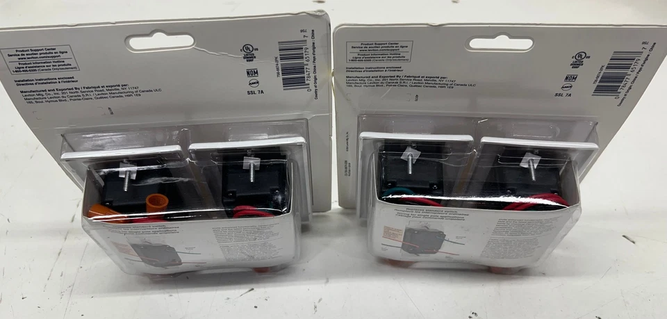 4 PACOTES de reguladores deslizantes Leviton SureSlide com interruptor predefinido branco novo - Imagem 3 de 3