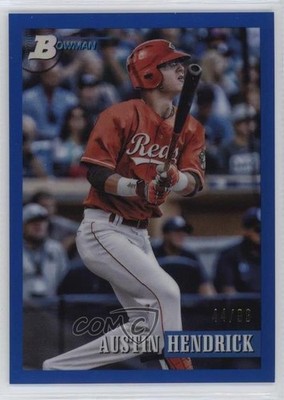 2021 Bowman Heritage Prospects Blue Chrome Refractor 44/99 Austin Hendrick 6ks