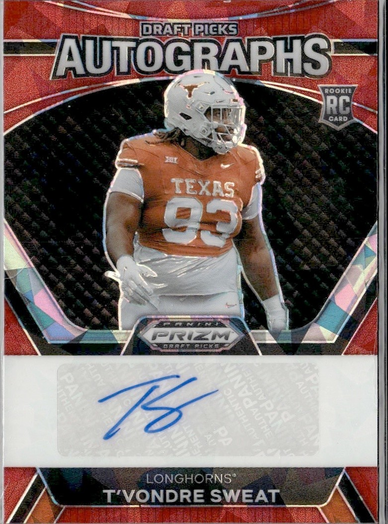 2024 Prizm Draft Picks T'Vondre Sweat RC Auto Red Prizm DPA-TST Longhorns