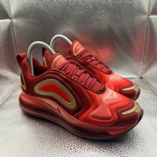 Size 4.5Y Nike Air Max 720 "GS" Crimson Red Gold Kids Running Shoes AQ3195-600