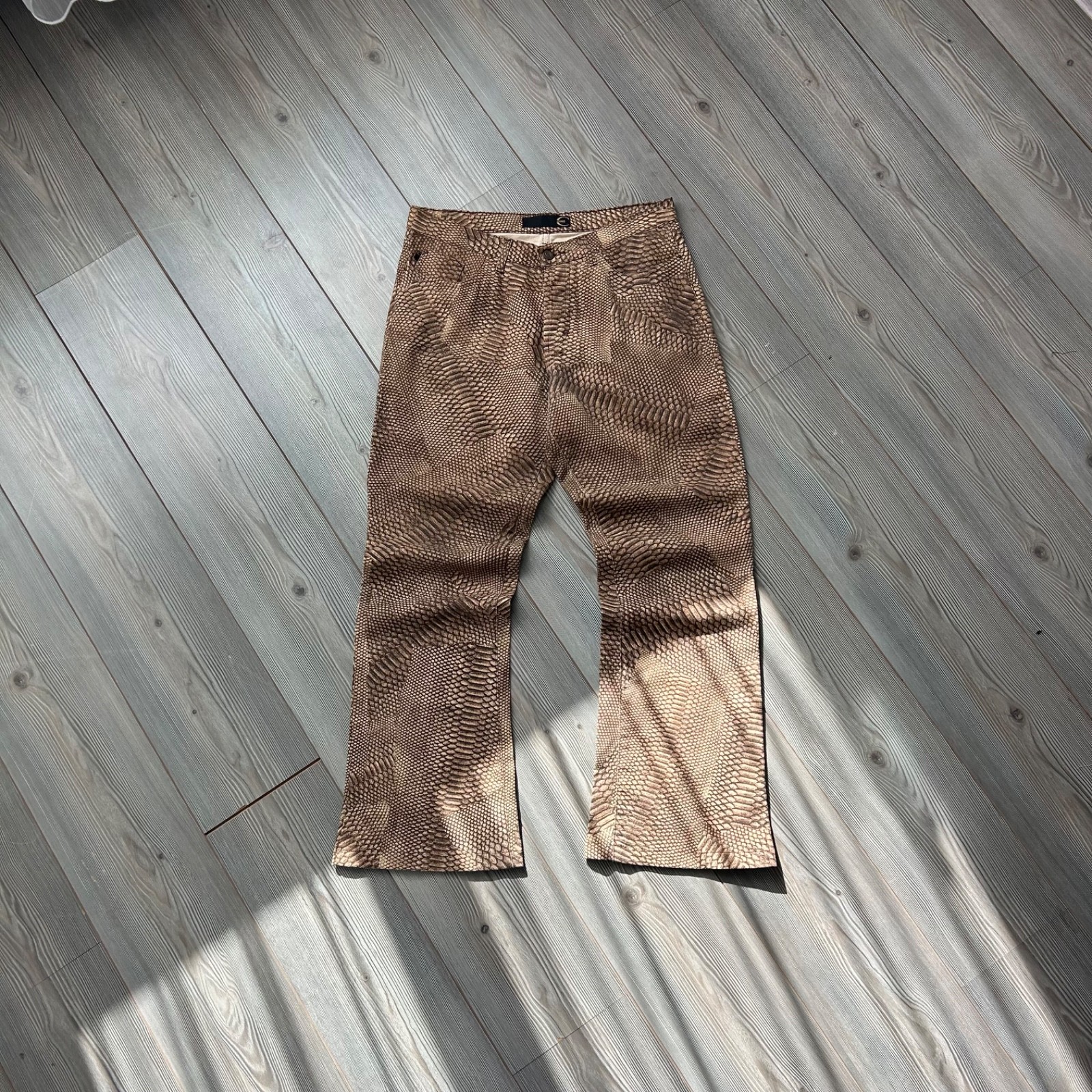 00s Just Cavalli Snakeskin Python Flared Pants 32 - image 13