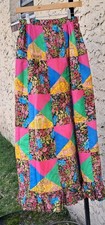 Vtg 70s Mountain Artisans Maxi Skirt Patchwork Boho Prairie Multicolor Floral 10