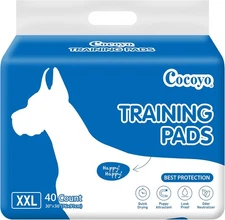 XXL Dog Training Pads 30x36 Inch 40 Count Quick Dry Leak Proof Disposable