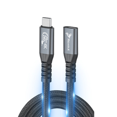 REAGLE 3m USB Type-C Verlängerung Datenkabel Thunderbolt DP PD 240W 5A 4K 20Gbps