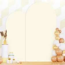 Ivory Spandex Wedding Arch Covers Set of 2 for Parties and Events