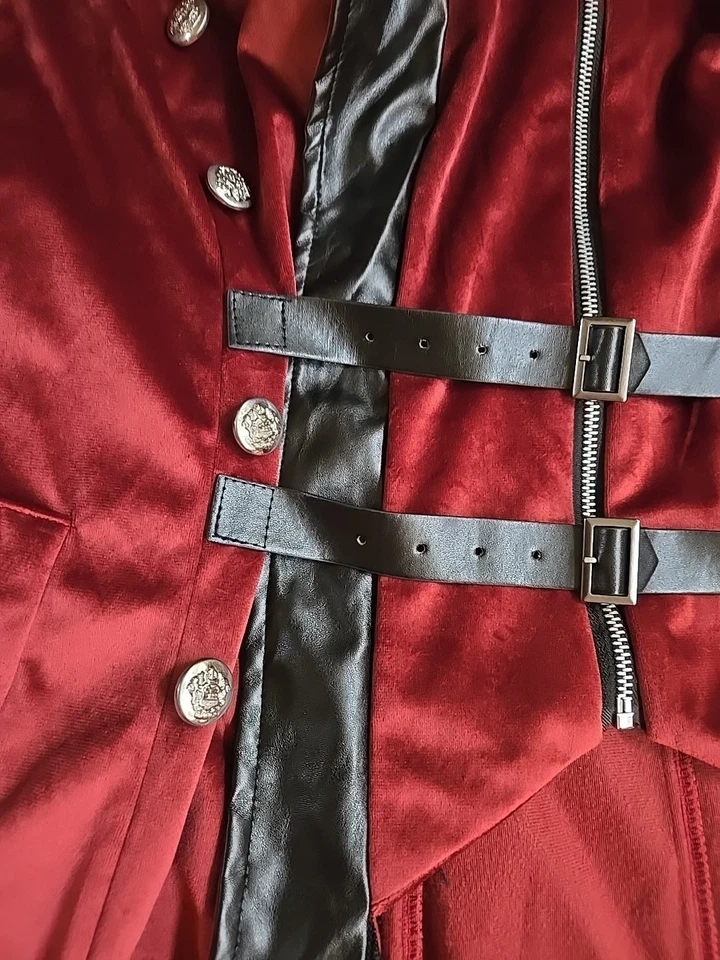 Rennisance Steampunk Victoriano Para Hombres Talla L Chaqueta de Terciopelo Adulto Disfraz de Halloween Foto 4 de 4
