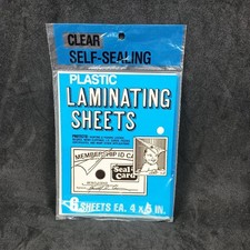 Clear Self-sealing Plastic Laminating Sheets 6 Sheets Ea. 4 X 5  NEW SEALED