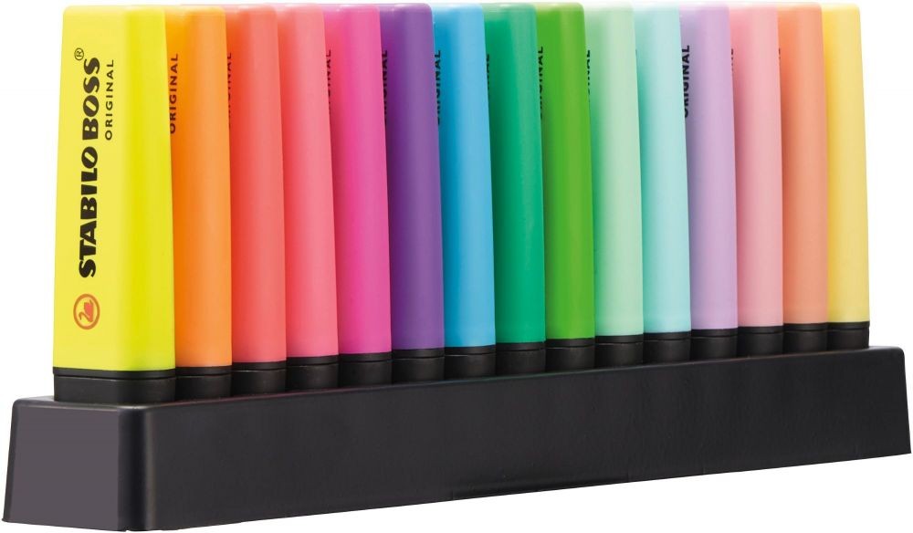 Stabilo BOSS ORIGINAL Highlighter Deskset 9 x Neon and 6 x Pastel