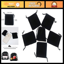 20pcs Black Velvet Drawstring Pouches, 3x4" Cloth Bags for Jewelry  Gifts