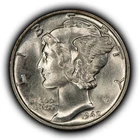 1942 10c Mercury Silver Dime - BU - SKU-Z6798