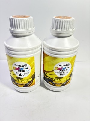 2-500ML Bottles Coldesi Yellow Digital Heat FX Direct To Film Printing Ink