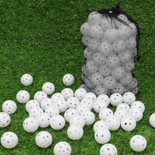 50 Pack Practice Golf Balls, 42mm Plastic Golf Training Balls with a Drawstri...